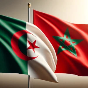 Drapeaux Algérie et Maroc